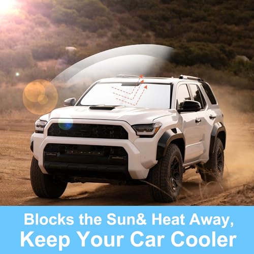 Sun Shade for Toyota 4Runner 2025 2026 Accessories Windshield Sun Shade Window Shade UV Rays Protection Sun Visor Cover with Steering Wheel Sunshade Storage Bag (Windshield Sunshade for Toyota 4Runner 2025 2026)