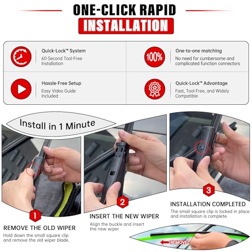 Windshield Wiper Blades Replacement for VW Volkswagen Golf GTI 2015 (26"/18"/11")