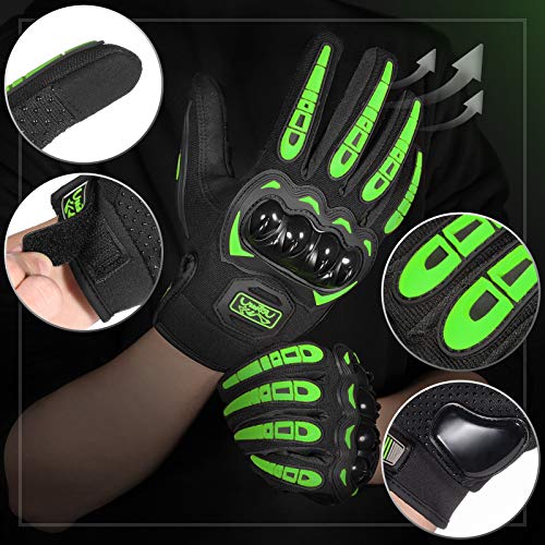 Motorcycle Gloves Breathable (6-green / Large)
