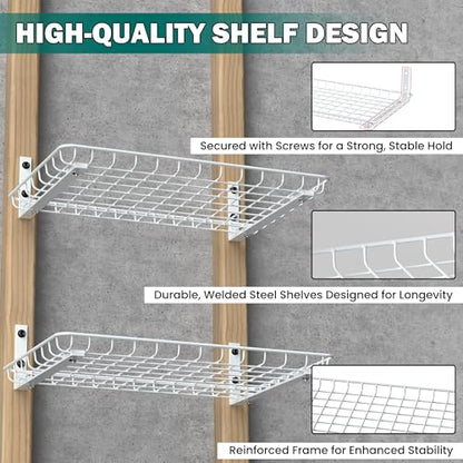Garage Wall Shelves 12x18 Inch (White / 18X 12inch)