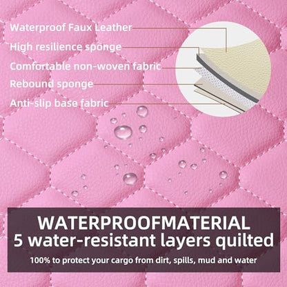 Pink Leather Car Seat Covers Front 2PC Waterproof for Women (Pink)