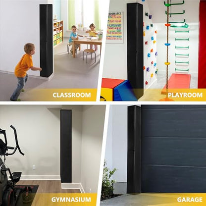Wall Corner Guards & Edge Protector (6FT TALL 6in SIDES / Black)