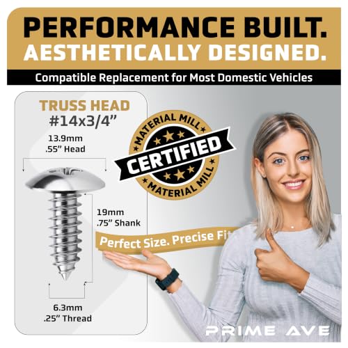 Stainless Steel License Plate Screws for License Plates (A2 (Stainless Steel))