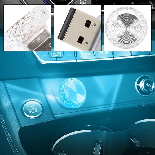 4PCS USB LED Car Interior Atmosphere Lamp (Ice Blue)