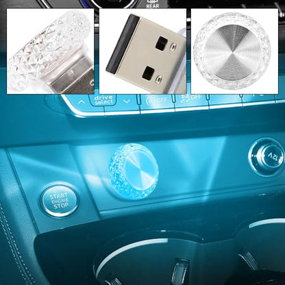 4PCS USB LED Car Interior Atmosphere Lamp (Ice Blue)