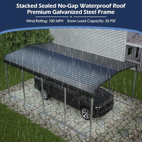 Metal Carport (12x20 FT Gray)
