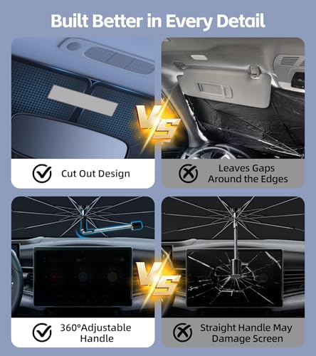 Upgraded 2026 Windshield Sun Shade Umbrella Car Windshield (Small)