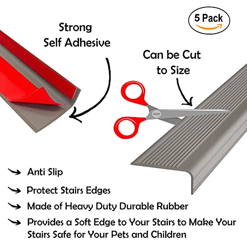 Stair Edge Protector (Stair Edge Protectors - 5 Pack / Gray)
