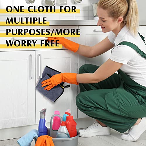 20 Pcs Microfiber Car Drying Towels 800 Gsm Thick Plush (Grey and Yellow)