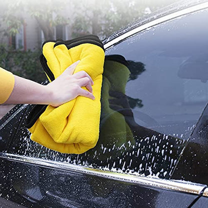 Large Microfiber Drying Towel for Car (36 X 24inches,grey-yellow,1pack)