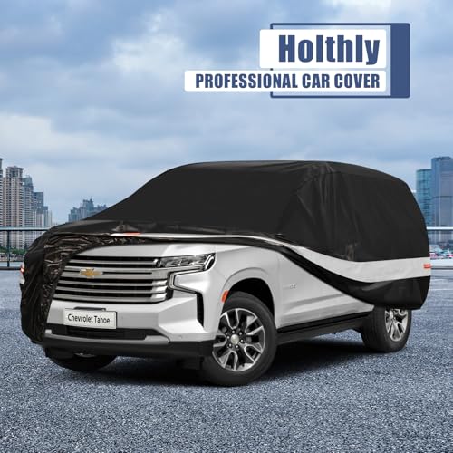 10 Layers SUV Car Cover Custom Fit for Chevy Tahoe (Black Gray / Custom Fit for Chevrolet Tahoe)