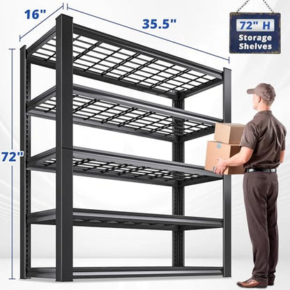 2 Pack Commercial Heavy Duty Shelving (Black)