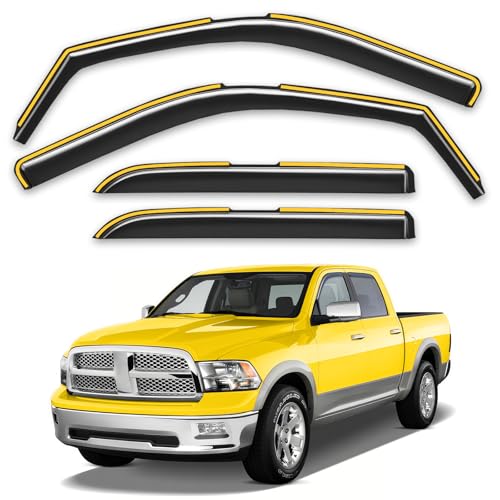 Rain Guards for 2009 (Fit for 2009-2018 Dodge RAM Crew Cab)