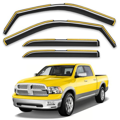 Rain Guards for 2009 (Fit for 2009-2018 Dodge RAM Crew Cab)
