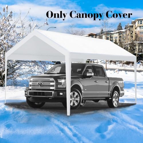10 x 20 FT Carport Replacement Cover (10'x20' / White)