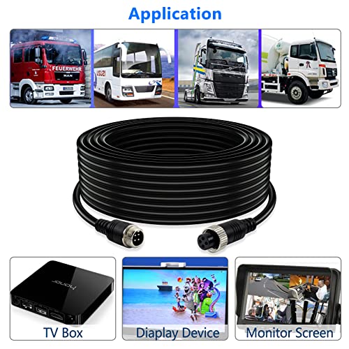 Car Video 4 Pin Aviation Extension Cable 65.6Ft (65.6Ft/20M)