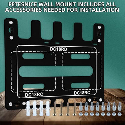 Wall Mount for Makita Battery Holder and DC18RC DC18RD Chargers (Black)