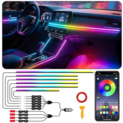 Acrylic Interior Car LED Strip Lights (10 Pieces)