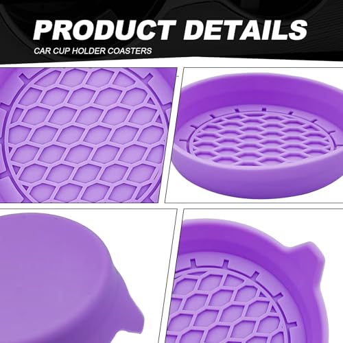 4 Pack Universal Cup Holder Coasters (Purple)