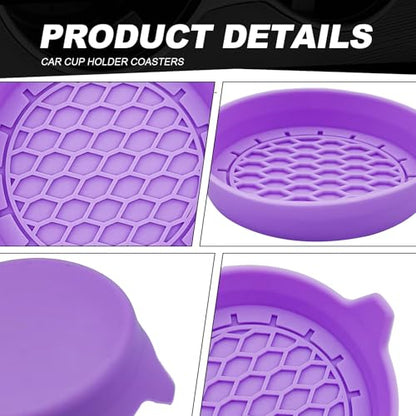 4 Pack Universal Cup Holder Coasters (Purple)