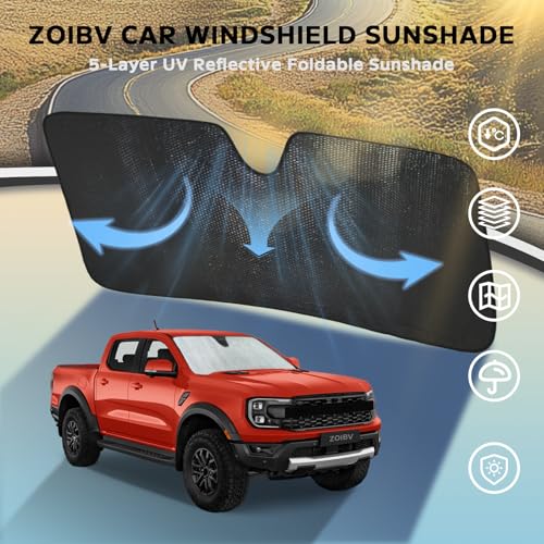 Car Windshield Sun Shade for Ford Ranger 2019 (for Ford Ranger 2019-2024)