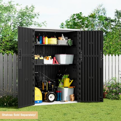 Outdoor Vertical Storage Shed (Black / 57 Cu.ft)
