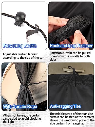 Set of 3 Car Privacy Curtain