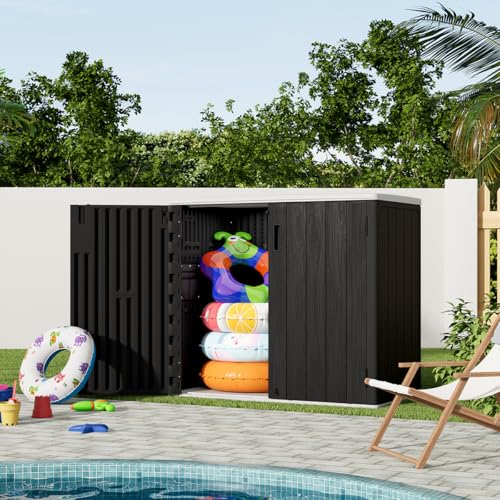 Outdoor Horizontal Storage Sheds (Black / 37 Cu.ft)
