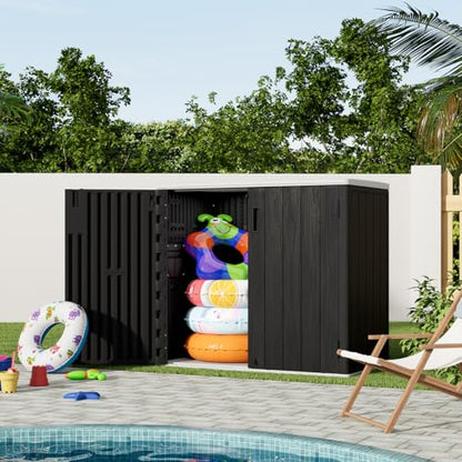 Outdoor Horizontal Storage Sheds (Black / 37 Cu.ft)