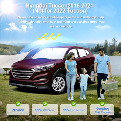 8pcs Car Window Shades for Hyundai Tucson 2016 (for Hyundai Tucson 2016-2021)