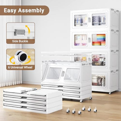 660 Qt Extra Large Stackable Storage Bin with Lid (White / 220QT-3pack)