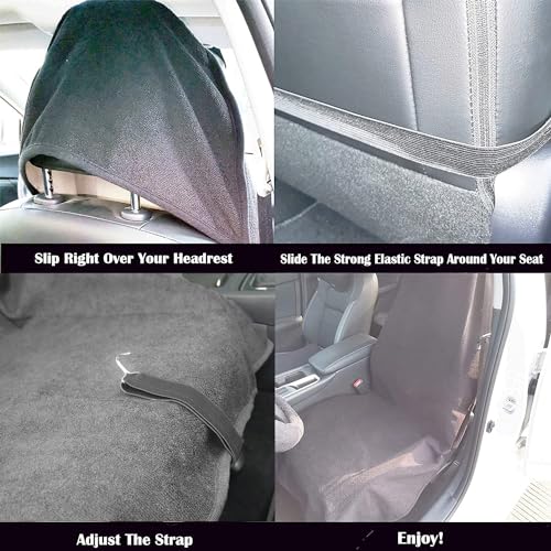 Car Seat Cover Protector Front Seats (2Pcs Front Seat Towel / Grey)