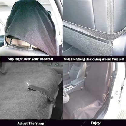 Car Seat Cover Protector Front Seats (2Pcs Front Seat Towel / Grey)