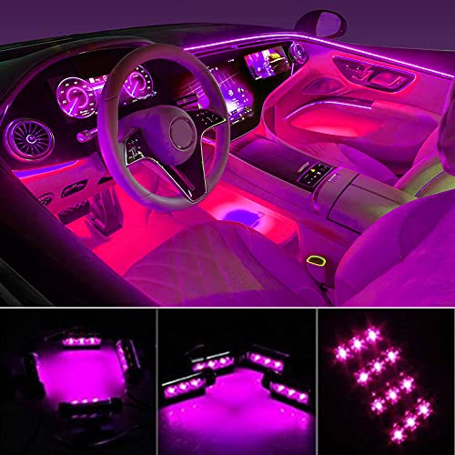4PCS 48 LED Car Interior Lights (Pink 48 Lights)