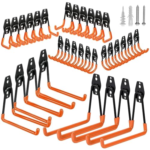 Steel Garage Storage Hooks (32pcs - Orange)