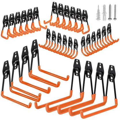 Steel Garage Storage Hooks (32pcs - Orange)