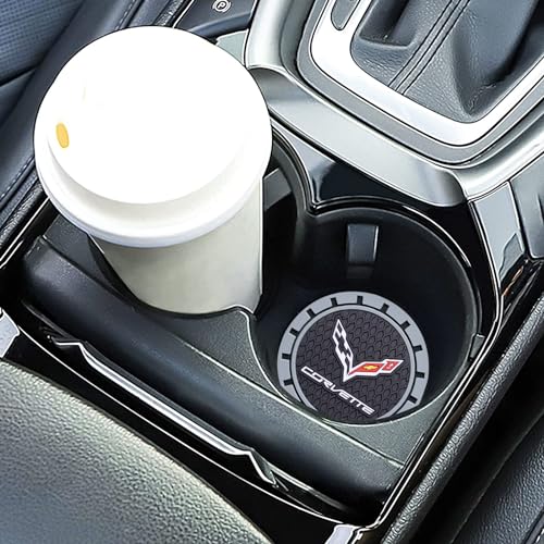 Car Cup Holder Coaster for Corvette C4 C6 C5 C7 C8 Z06 Recessed Silicone Cupholder Coaster Interior Accessories 2.75in 2Pack (Gray-03)