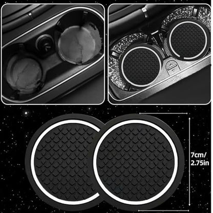 6 PCS Car Steering Wheel Cover Set (Steering Wheel Cover Set / Black with white)