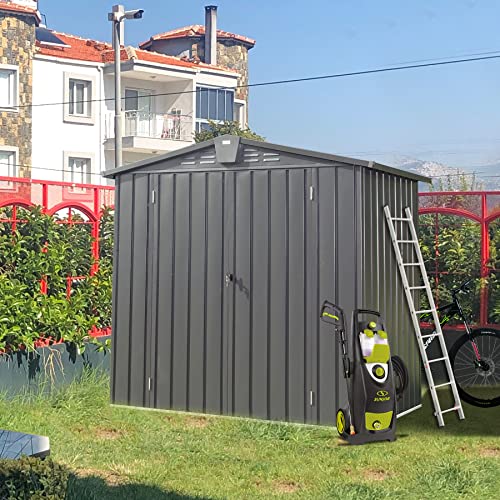 Domi 10’ x 8’ Outdoor Storage Shed (10' x 8' Gable Roof / Dark Gray)