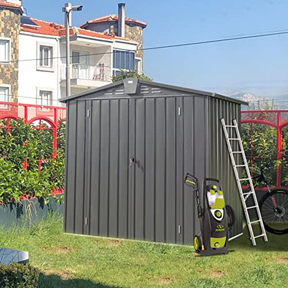 Domi 10’ x 8’ Outdoor Storage Shed (10' x 8' Gable Roof / Dark Gray)