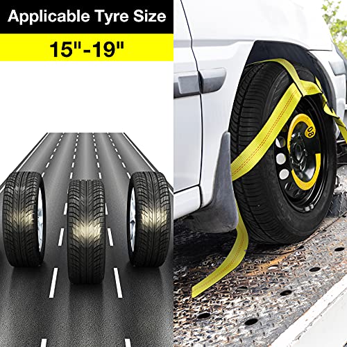 Tow Dolly Basket Straps with Flat Hook 2 Pack Fit 14" (2 Pack-14"-19")