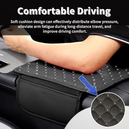 Sequin Center Console Cover Fit for Nissan Rogue 03 (Fit for Nissan Rogue / #003 Bling Black)