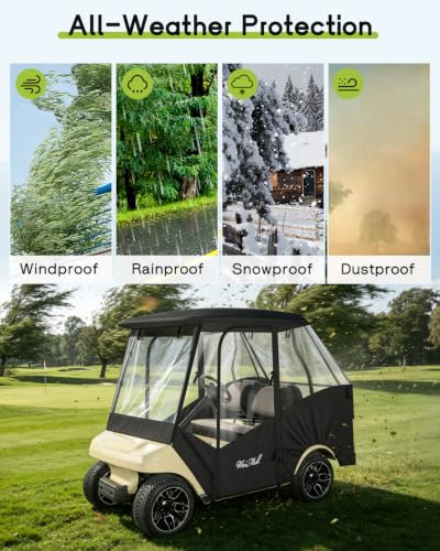 4 Passenger Golf Cart Enclosure for Club Car DS Short Roof (for Club Car DS 4 Passenger Short Roof / Black)