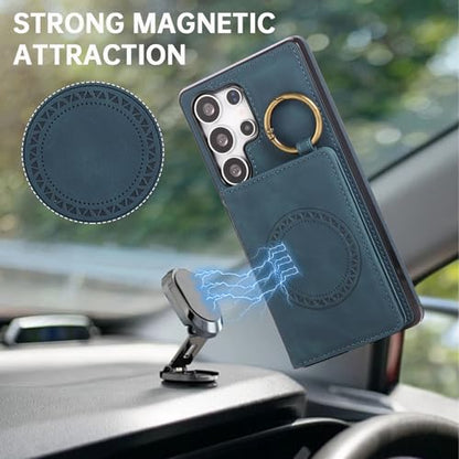 Compatible with Samsung Galaxy S26 Ultra 5G Wallet Case and Screen Protector Crossbody Shoulder Strap Ring Buckle Stand Card Holder Magnetic Car Mount Phone Cover for S26Ultra 26S S 26 26Ultra Green (Green / for S26 Ultra)