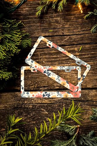 Colorful Floral Flowers License Plate Frames (Colorful Floral Flowers)