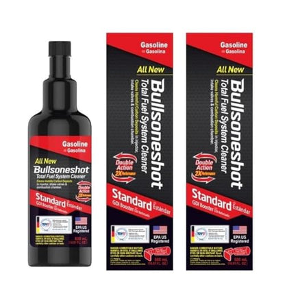 2 Pack Bullsoneshot Standard Total Fuel System Cleaner & Fuel Additive for Gasoline Engine