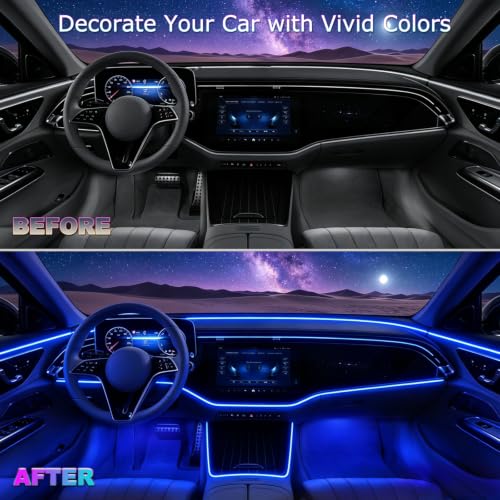 Car Interior LED Lights (5 LED/236 Inches Fiber Optic)
