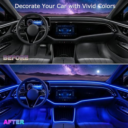 Car Interior LED Lights (5 LED/236 Inches Fiber Optic)