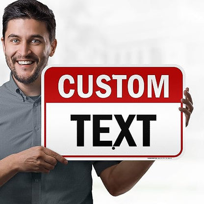 Custom Sign Custom Sign for Business (Header - Horizontal / 12x18 - Aluminum Reflective)