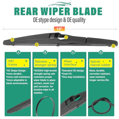 Windshield Wiper Blades Replacement for Toyota RAV4 2013 (26" 16" 10")